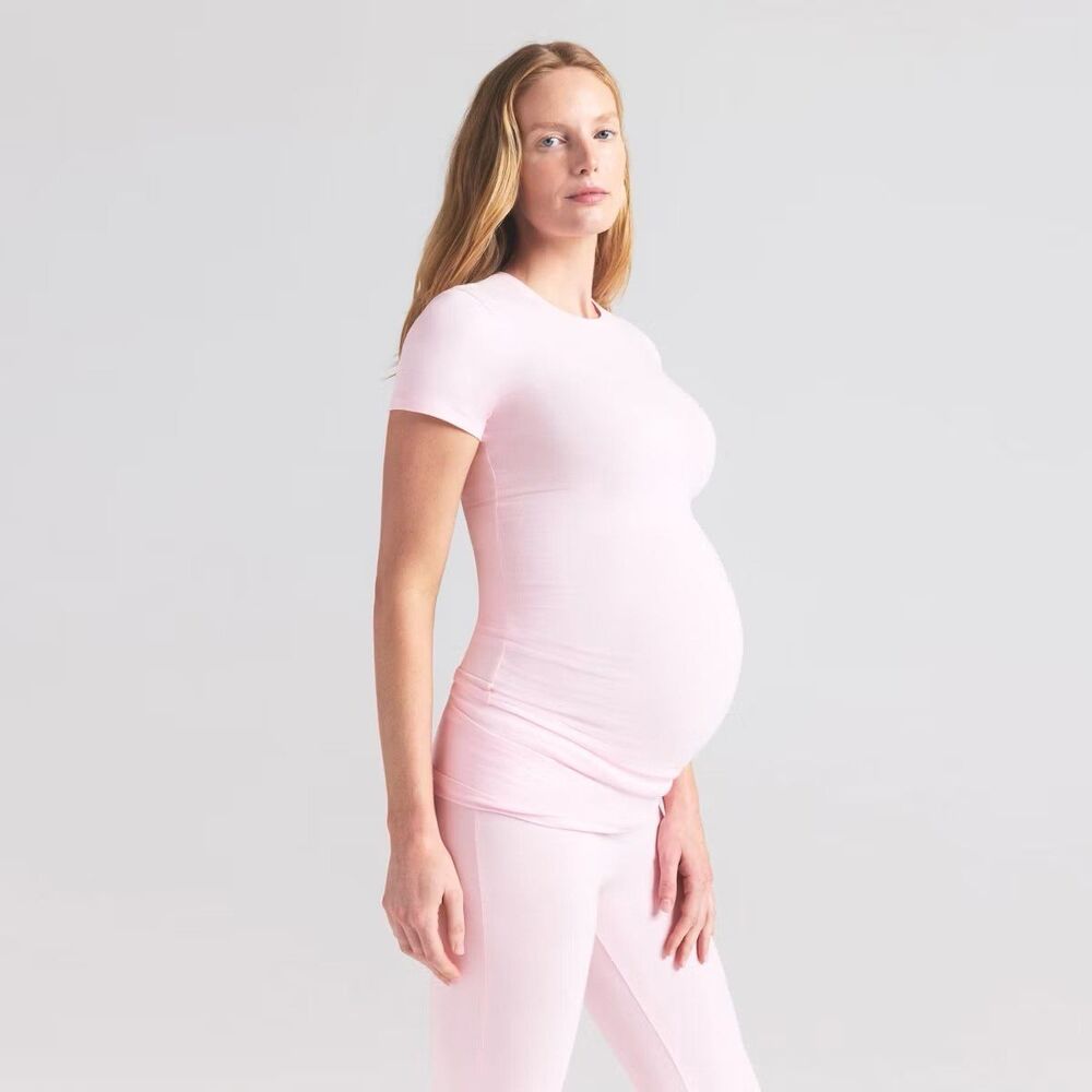 Skims Cotton Jersey Maternity T-Shirt Cherry Blossom Size Medium